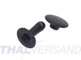 100er Pack Doppel Hohlnieten 13x12mm Unten offen Schwarz