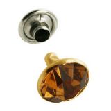 100er Pack Strassnieten Chatonnieten 6mm Bernstein Gold