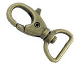 50er Pack Karabinerhaken 16 x 40mm mit geradem Wirbel Altmessing