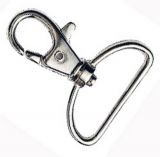 10er Pack Karabinerhaken 30 x 44mm mit geradem Wirbel Silbern