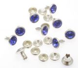 100er Pack Strassnieten Chatonnieten 7mm Royal Blau SYSTEM B