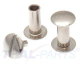 100er Pack Buchschrauben Chicagoschrauben 12mm Kopf 10mm Silbern