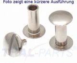 100er Pack Buchschrauben Chicagoschrauben 50mm Kopf 10mm Silbern