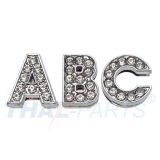 10er Pack Strassbuchstabe - T - zum Aufschieben - 14mm - Strass