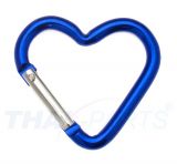 50er Pack Aluminium Karabinerhaken Herz 45 x5mm Blau eloxiert