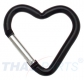 50er Pack Aluminium Karabinerhaken Herz 45 x5mm Schwarz eloxiert