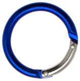 50er Pack Rund Karabiner Aluminium 38mm x 4,5mm Blau