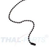 100er Pack Kugelketten 2,4mm x 150mm Schwarz mit Verschluss
