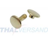 100er Pack Doppel Hohlnieten 8x8mm Unten zu Gold - vermessingt