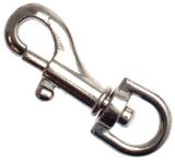 10er Pack Mini Karabinerhaken 8 x 35mm mit rundem Wirbel