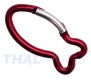 10er Pack Aluminium Karabinerhaken Fisch 62mm Rot eloxiert
