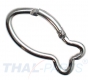 10er Pack Aluminium Karabinerhaken Fisch 62mm Silber eloxiert
