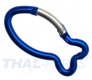 10er Pack Aluminium Karabinerhaken Fisch 62mm Blau eloxiert