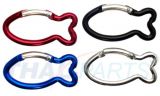 Sortiment Aluminium Karabinerhaken 48 teilig 4 Farben Fisch 62mm eloxiert