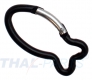 10er Pack Aluminium Karabinerhaken Fisch 62mm Schwarz eloxiert