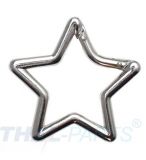 10er Pack Aluminium Karabinerhaken Stern 65mm Silbern eloxiert
