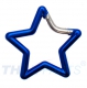 50er Pack Aluminium Karabinerhaken Stern 65mm Blau eloxiert