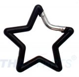 50er Pack Aluminium Karabinerhaken Stern 65mm Schwarz eloxiert