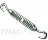 10er Pack Spannschloss M10 x 125mm Haken - Haken DIN 1480 verzinkt Seilspanner