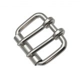 10er Pack Doppeldornschnalle 40mm Doppelschnalle Stahl vernickelt