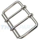 10er Pack Doppeldornschnalle 75mm Doppelschnalle Stahl vernickelt