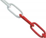 30m Absperrkette Stahl 6mm Rot-Weiss Warnkette DIN 5685 Rundstahlkette