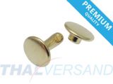 100er Pack Doppel Hohlnieten Premium 11x12mm Unten zu Gold - vermessingt