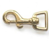 Karabinerhaken Messing 16 x 56mm mit geradem Wirbel