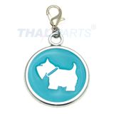 Halsbandanh�nger Hund blau #51 Schmuck Anh�nger Hundemarke 30mm