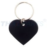 10er Pack Hundemarken Rohlinge Herz 38x33mm Aluminium schwarz eloxiert