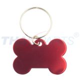 10er Pack Hundemarken Rohlinge Knochen 40x27mm Aluminium rot eloxiert