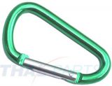 10er Pack Aluminium Karabinerhaken 50mm x 5mm Gr�n eloxiert
