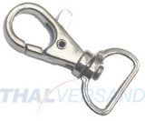 50er Pack Karabinerhaken 16 x 40mm mit geradem Wirbel Silbern