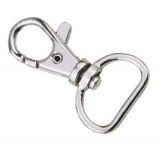 10er Pack Karabinerhaken 20 x 43mm mit geradem Wirbel Silbern