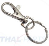 50er Pack Karabinerhaken 9 x 39mm mit Schl�sselring 24mm Silbern