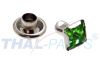 50er Pack Ziernieten Strassnieten Chatonnieten 4 x 4mm Gr�n Quadratisch Strass