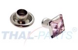 50er Pack Ziernieten Strassnieten Chatonnieten 4 x 4mm Rosa Quadratisch Strass