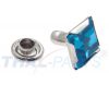 50er Pack Ziernieten Strassnieten Chatonnieten 8 x 8mm Blau Quadratisch Strass