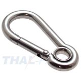 Feuerwehr Karabinerhaken 40mm x 4mm mit Kausche Edelstahl V4A