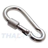 10er Pack Feuerwehr Karabinerhaken 60mm x 6mm mit Schraube Edelstahl V4A