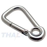 Karabinerhaken asymmetrisch mit Kausche 80mm x 8mm Edelstahl V4A
