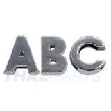 10er Pack Buchstabe Chrom Silbern - G - zum Aufschieben #SL005 14mm