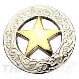 Concho #011 20mm Silbern und Gold Western Texas Stern Star Conchos Concha
