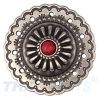 Concho #063 35mm Western Jumbo Concho Antik Silber Stein Rot Conchos Concha