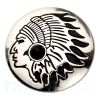 Concho #061 30mm Indiana Kopf Concho Silber Stein Schwarz Conchos Concha