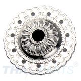 Concho #093 35mm Western Jumbo Concho Silber Stein Schwarz