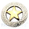 Concho #006 30mm Silbern und Gold Western Texas Stern Star Conchos Concha