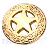 Concho #018 20mm Gold Western Stern Star Conchos Concha Conchas