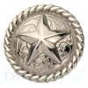Concho #012 30mm Altsilbern Western Texas Stern Star Conchos Silbern Antik