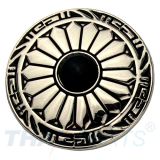 Concho #068 30mm Wild Hearts Concho Siber mit Stein Schwarz